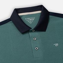233PLS21055-T-30-XANH LÁ-XL-1 Ảnh của Áo polo nam Dugarco phối vai viền tay - 233PLS21055